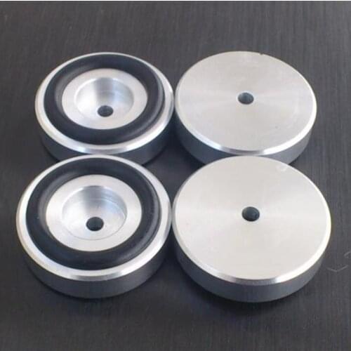 4PCS chassis machine feet 39 × 10mm audio amplifier all aluminum foot resonance box shock absorption gold/silver rubber ring