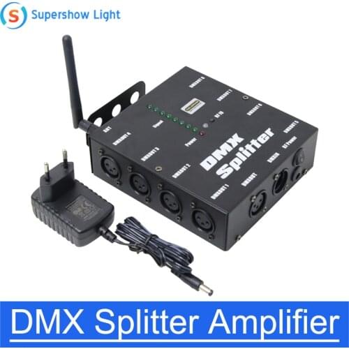8 Channels Distribution Amplifier Wireless DMX512 Receiver 8 Way DMX Splitter DMX512 for Stage Light
