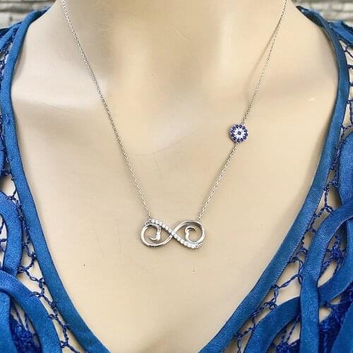 Endless Love Heart 925 Sterling Silver Necklace Women Girls Gift Jewelry Accessories Fashion Handmade Elegant Chain