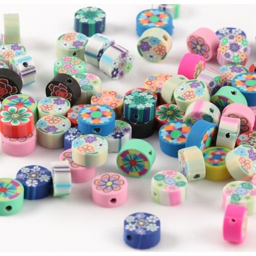 50pcs/lot 10mm Round Beads Polymer Clay Beads Mixed Color Polymer Clay Spacer Beads For Jewelry Making DIY Bracelet Necklace