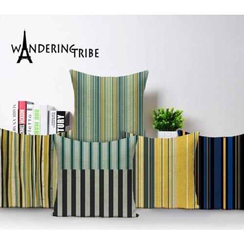 Farmhouse Decor Geometry Sofa Pillow Cover Vintage Stripe Cushion Covers Linen Decor Pillowcases on Pillows Case Fodere Cuscino