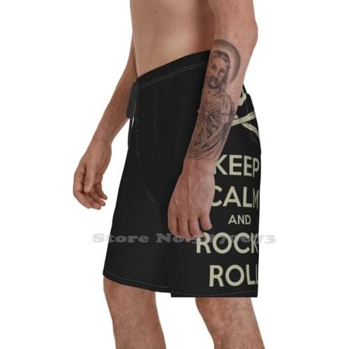 Keep Calm Design MenS Summer Short Pants Beach Shorts Band Download Music Mp3 Metal Heavy Metal Hysteria Concert Fans Album
