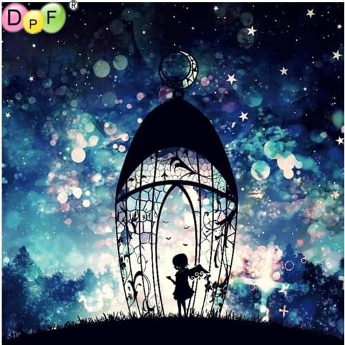 DPF angel in the cage diamond painting cross stitch needlework diamond mosaic square rhinestone home decor diamond embroidery