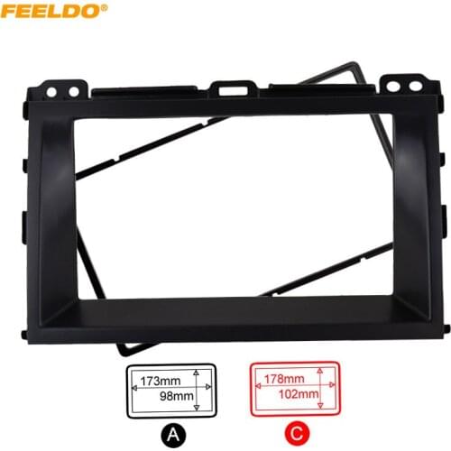 FEELDO Car Refitting Radio Stereo DVD Frame Fascia Dash Panel Installation Kits For Toyota Land Cruiser Prado(J120 2002 2009)