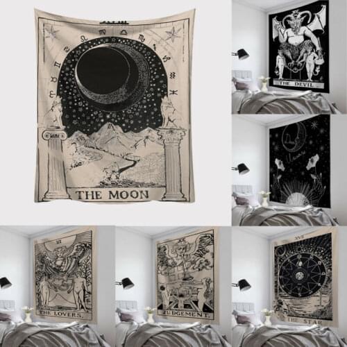 New Tarot Card Tapestry Wall Hanging Astrology Divination Bedspread Beach Mat Art Decor Throw Wall Decor