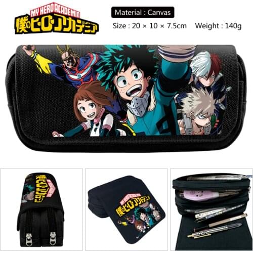Cosmetic Bag Anime My Hero Academia Zipper Travel Boys Girls Canvas Pencil Case Student Penbag Women Makeupbag