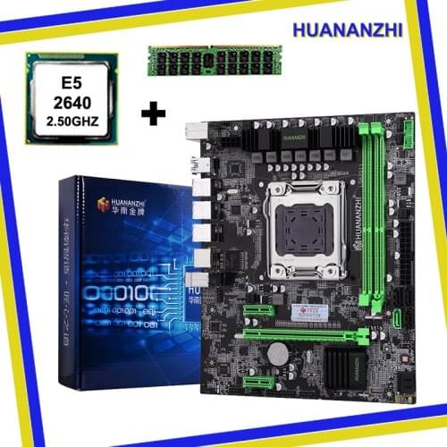 HUANANZHI M-ATX X79 Motherboard with CPU Intel Xeon E5 2640 SROKR 2.5GHz RAM 8G DDR3 REG ECC Best Combo on Sale