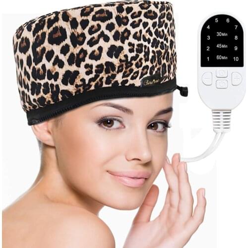 Evaporation cap hair mask care beauty diffuser oil steamer bonnet chauffant soin capillaire micro onde LED temperature control