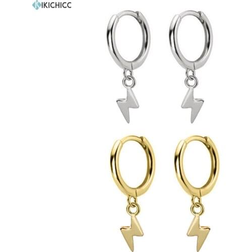 Kikichicc 925 Sterling Silver 8.5mm Light Drop Earring Dangle Charms Women Luxury Plain Simple Rock Punk Women Gift Jewelry