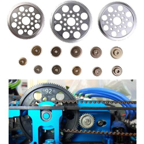 14Pcs 18-92T Motor Gear Alloy Pinion Cogs Gear Kit for 1/10 Sakura CS S XIS D4 RC Model Car Replacement Accessories DIY
