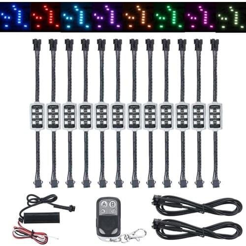 Mayitr 1 Set Motorcycle Scooter Car 6SMD LED Neon Underglow Light Strip 15-Color Kit Accessories