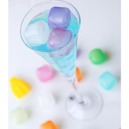 6pcs fruit And Square Shaped reusable ice cubes mold ice maker Physical Cooling Tools for Picnic party kitchen accessories