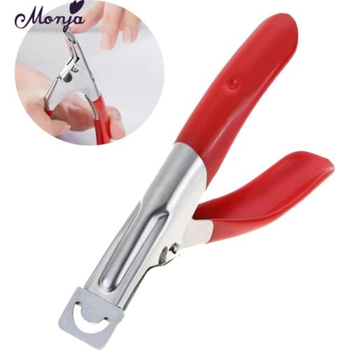 Monja Round Nail U Shape French Stainless Steel Scissor Well Cutter Trimmer Straight Edge Clipper Nipper Tip Manicure Tool