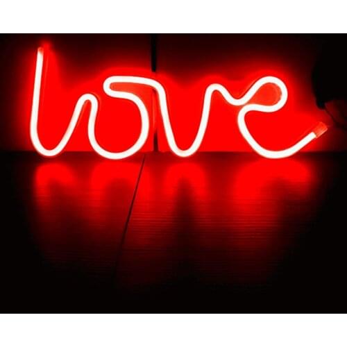 Neon letter LED atmosphere light Decor Wedding Sign Light For LED Lovers Party Decoration Night Wall LOVE Valentines Day