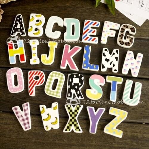 Retro small fresh 26-letter ceramic refrigerator magnet magnet whiteboard sticker