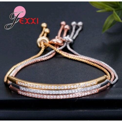 New Fashion 925 Sterling Silver Adjustable Bracelets Bangles For Women Girls Bridal Fine Jewelry Gift for Anniversary Party