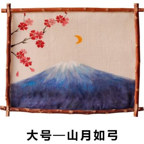 Hand Painted Decorative Painting Handmade Ramie Wall Decoration Hotel Living Room B & B Inn Wall Painting Simple Landscape