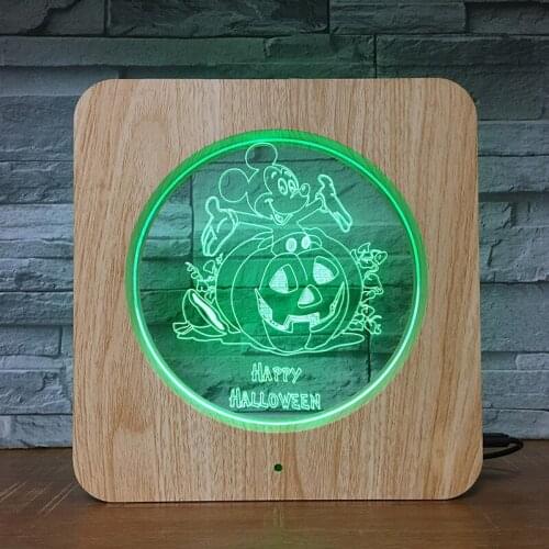 Happy Halloween Mouse3D LED ABS Plastic Night Light DIY Customized Lamp Table Lamp Kids Colors Gift Home Decor DropShipping 2861
