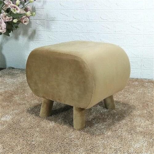 Nordic Home Vanity Chair Wood Ottoman Storage Stools Shoe Change Stool bearing 200Kg Kids Flannel Fabric Pouf Benches