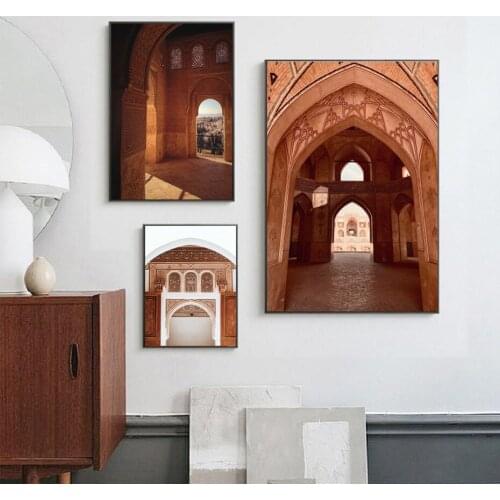 Modern Art Allah Islamic Architecture Canvas Painting Poster Morocco Door Mosque Muslim Canvas Print Home Decoration