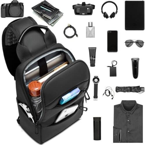 DIENQI Chest Bag 2020 Fanny Pack Men Waist Bag Crossbody Bag Men Sling Chest Bag for Men Travel Personal Pocket Male Black Bag