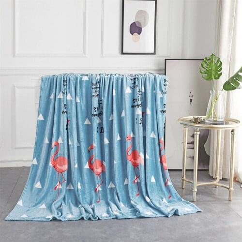 200x230cm Warm Soft Navy Blue Blanket Cartoon Flamingo Blankets for Beds Sofa Couch Bed Cover Grey Thin Quilt for Kids