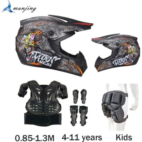 Universal Child Latka Youth Motocross Motorcycle Body Protect Armor Vest Downhill Mountain bike Knee Elbow Guard Kids helmet