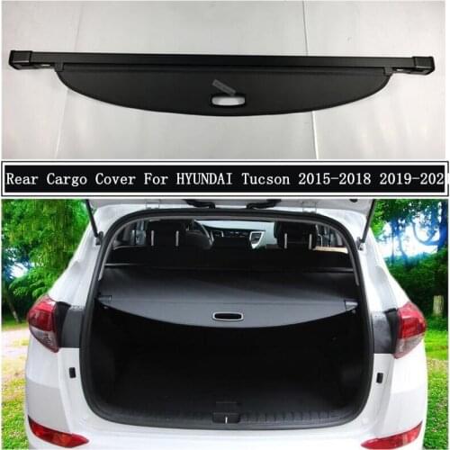 Rear Cargo Cover For HYUNDAI Tucson 2015-2021 Partition Curtain Screen Shade Trunk Security Shield Auto Accessories Black Beige