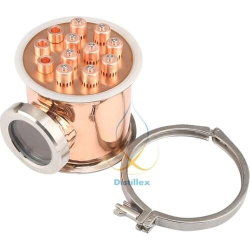 Clamp 6,5" 159mm (Flange OD183mm ) Copper bubble plates section for distillation