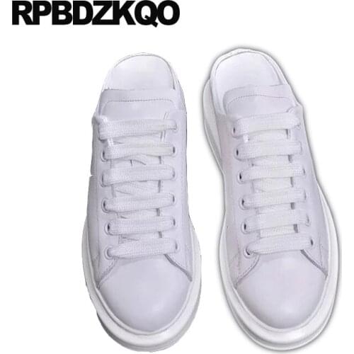 Rose Gold Glitter Shoes Round Toe Mules Slipper Harajuku Creepers Multi Colored Pumps High Heels Women Lace Up Platform Wedge