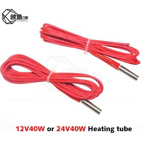 1PC 12V 40W Ceramic Cartridge Heater 6mm*20mm For Extruder 3D Printers Parts Heating Tube Heat 12V40W 1M Extrusion Part