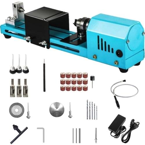 150W Mini Lathe Machine for Buddha Pearls Beads DIY Making Machine Woodworking Polishing Cutting Rotary Tool Set 12-24V