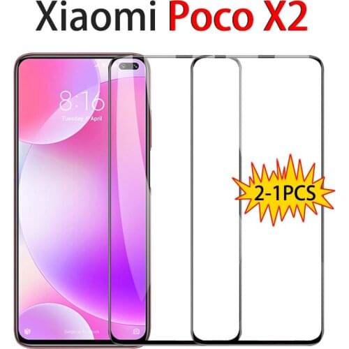 2-1 PCS Tempered Glass For Xiaomi Poco X2 Safety Glass Film On For Xiaomi Poco X2 Screen Protector Protective Glass Safety Film