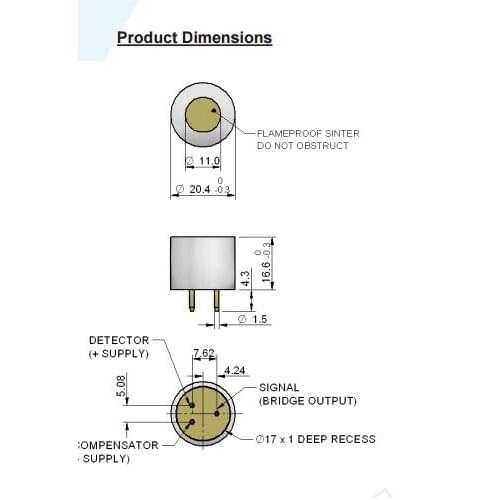 4P75C 4p-75c Combustible Gas Sensor Part Number: PM483-000
