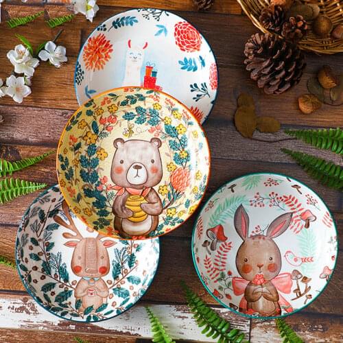 8 Inch Ceramics Plate Sushi Snack Dinnerware Dishes Dinner Plates Serving Tray Tableware Porcelain Kitchen Utensils Dining Plate