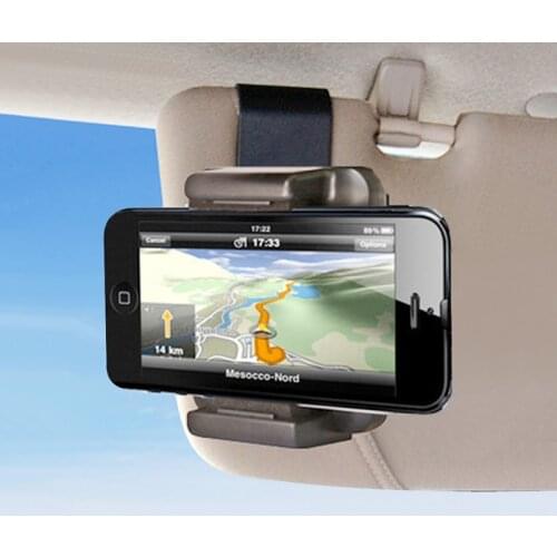 Car Sun Visor Phone Holder Stand Universal Car Clip Sun Visor Cell Phone Holder Mount For iphone X GPS Holder in Car Mobile Clip