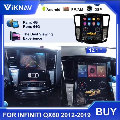 Car Radio For Infiniti QX60 2012-2019 12.1 inch Android 9.0 multimedia radio DVD player GPS Navigation Tape Recorder