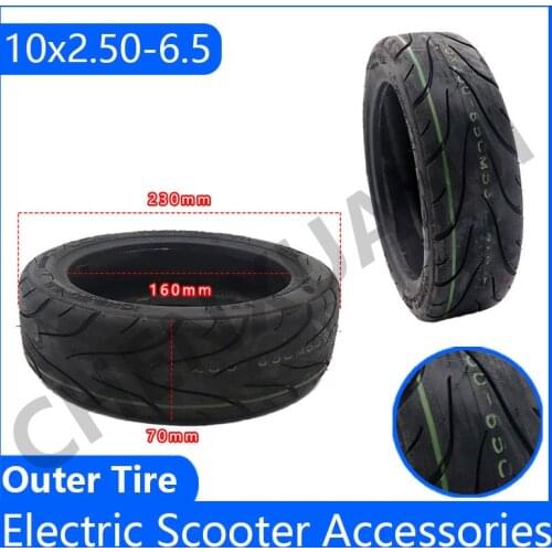 10x2.50-6.5 Tubeless Tire 10*2.50-6.5 for 10 Inches Electric Scooter 36V 48V Motor Hub Front or Rear Wheel Vacuum Tyres