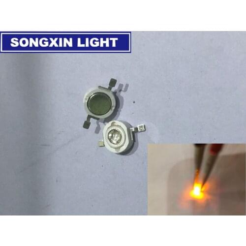 Free shipping!200pcs/lot 3W Yellow LED chip Lamp beads Pure Yellow 590-592nm 2.2-2.4 V 50-55LM 45mil