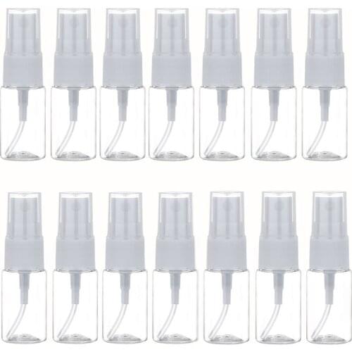 Free ship 24pcs 0.35oz 10ml Empty Small Spray Bottle Clear Plastic Fine Mist Spray Bottle for Travel Cleaning Essential Oils