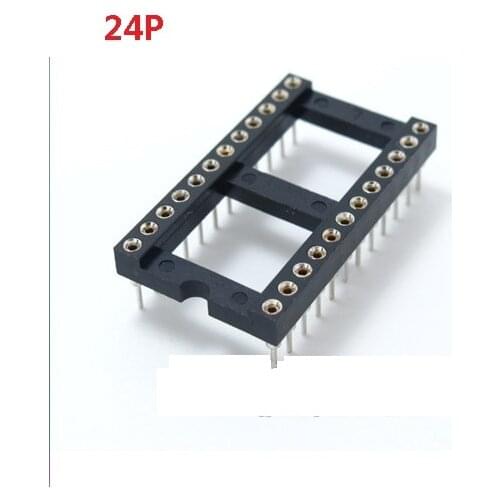 24P Round hole IC socket DIP 24 DIP-24Pins seat microcontroller socket 10pcs/lot