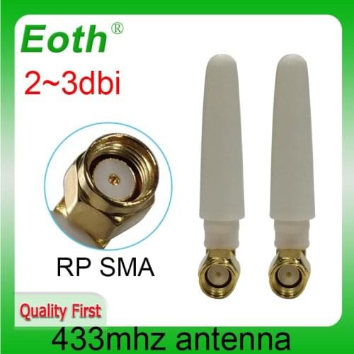2pcs 433MHz Antenna 2.5dbi RP-SMA Connector Plug 433 mhz directional antena antenne for Lorawan watermeter Gasmeter 433m