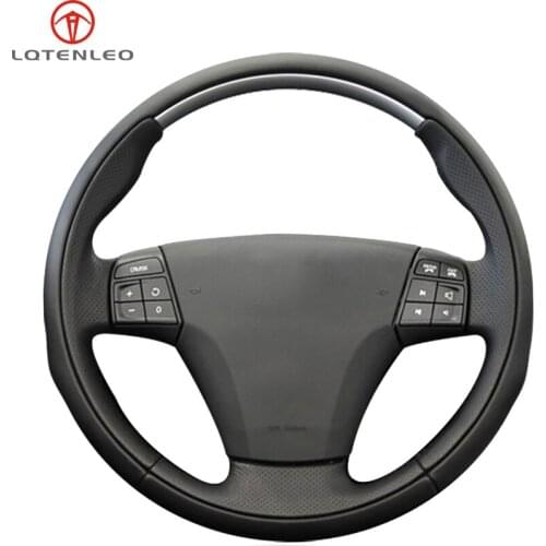 LQTENLEO Black Artificial Leather Car Steering Wheel Cover For Volvo C30 2006 2007 2008 2009 2010 2011 2012 2013 C70 2008-2010