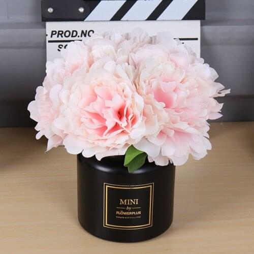5 Heads/ Bouquet Artificial Peony Bouquet Wedding Flower Bouquet For DIY Home Decoration Party Decorations Silk Fake Flowers