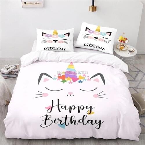 Rainbow Cats 3D Bedding Set Print Duvet Cover Set with Pillowcase 2/3pcs Single Double Twin Full Queen King Size Bedroom Decors