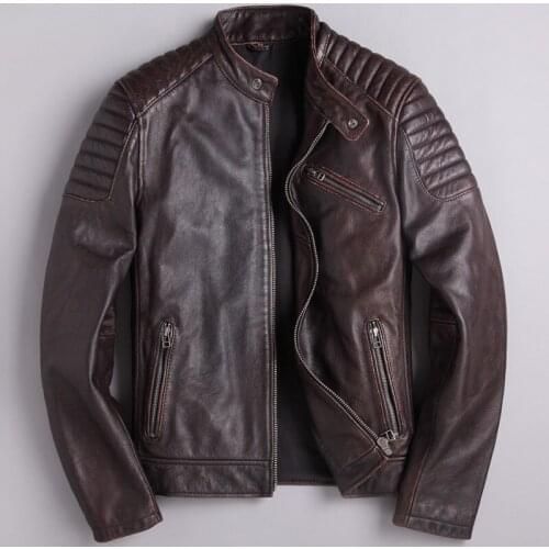 Big and Tall Men Cow Leather Jackets XXXL Short Real Leather Coats Flight Mens Jackets Overcoats Spring Leather Coats Streetwear