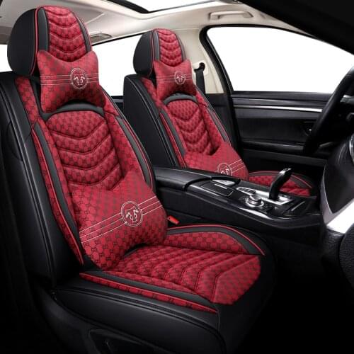 Flax Red Car seat covers For lada granta 2114 2107 xray vesta sw cross kalina kalina car protector