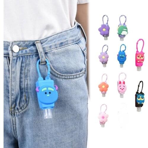 Cute Fruit Animal Silicone Mini Hand Sanitizer Holder Travel Portable Safe Gel Holder Hangable Liquid Soap Dispenser Containers