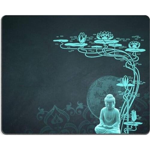 Peaceful Budda with Lotus Flower Mouse pad Customized Game Mouse mat Rectangle