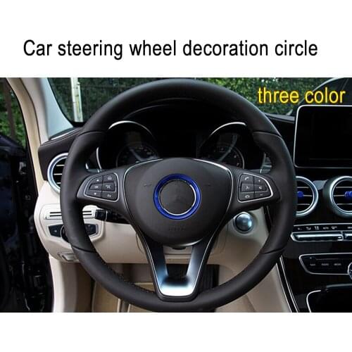 Fashion Car styling steering wheel decoration circle sticker interior cover trim strips for Me-rcedes-Be-nz C-class W205